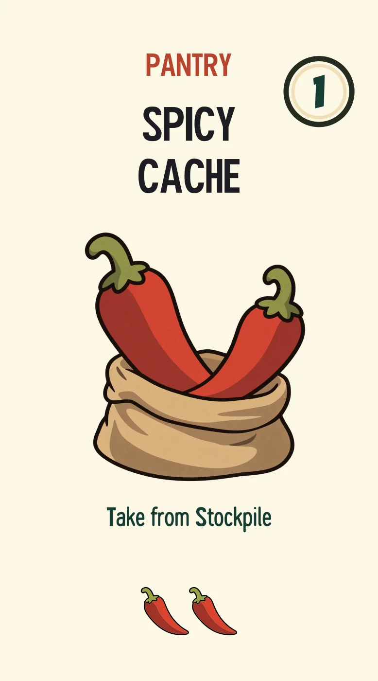 Spicy Cache illustrated game card